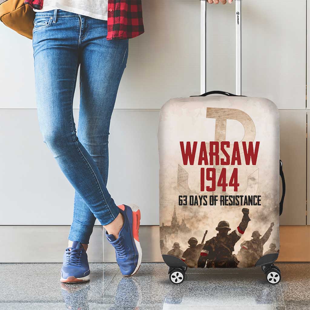Polish Kotwica Warsaw Uprising 1944 Luggage Cover 63 Days of Resistance WWII