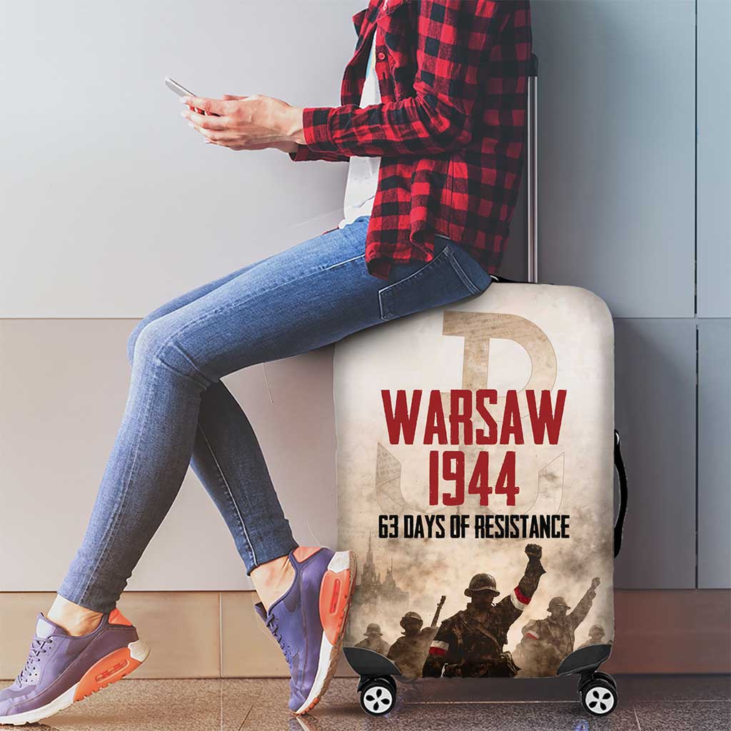 Polish Kotwica Warsaw Uprising 1944 Luggage Cover 63 Days of Resistance WWII