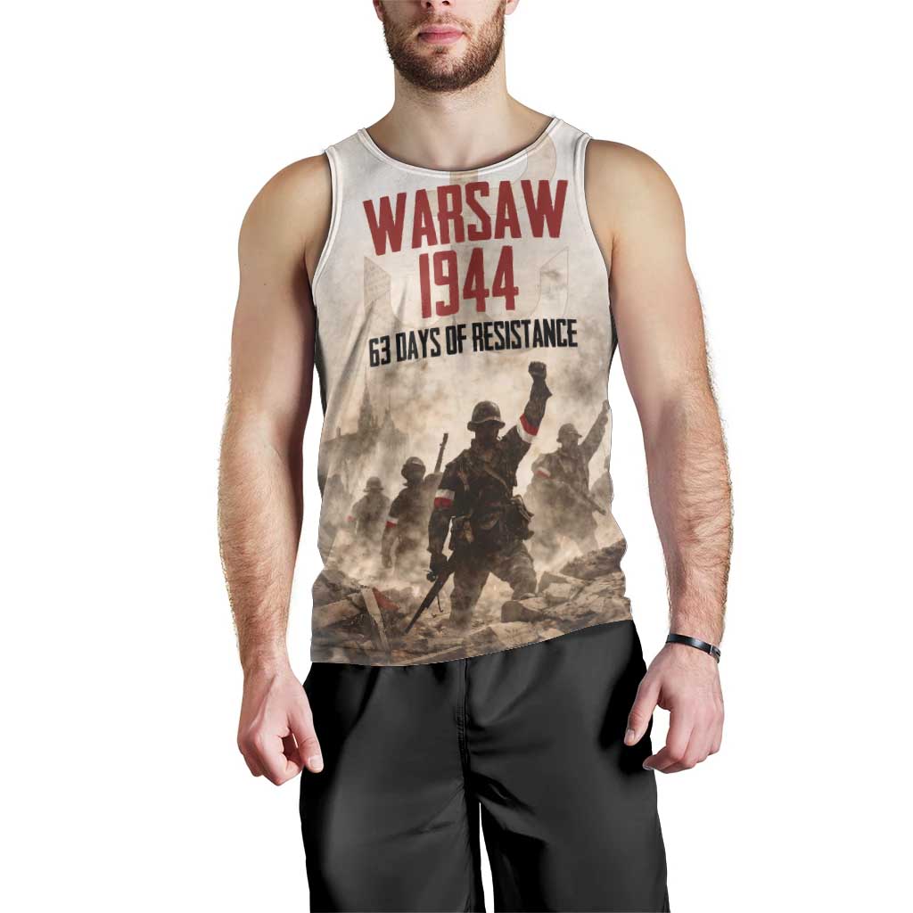 Polish Kotwica Warsaw Uprising 1944 Men Tank Top 63 Days of Resistance WWII