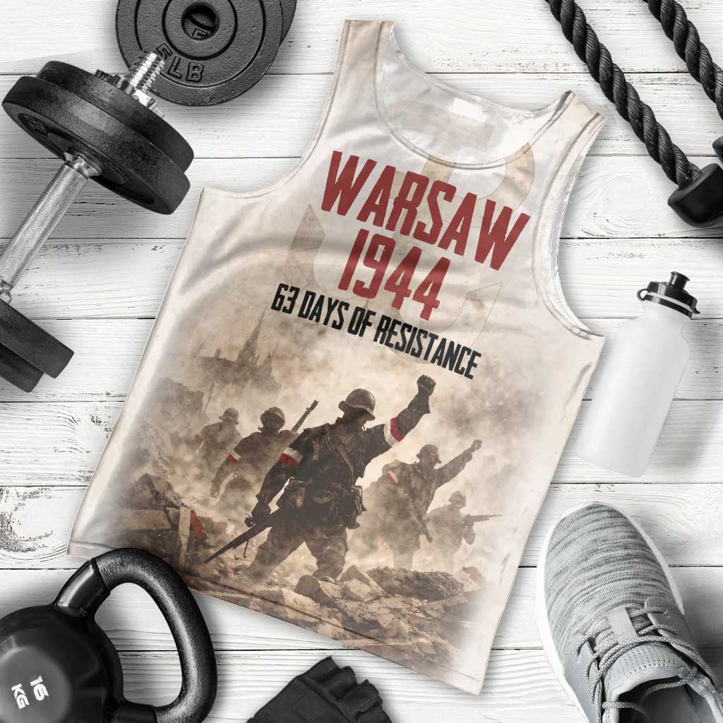 Polish Kotwica Warsaw Uprising 1944 Men Tank Top 63 Days of Resistance WWII