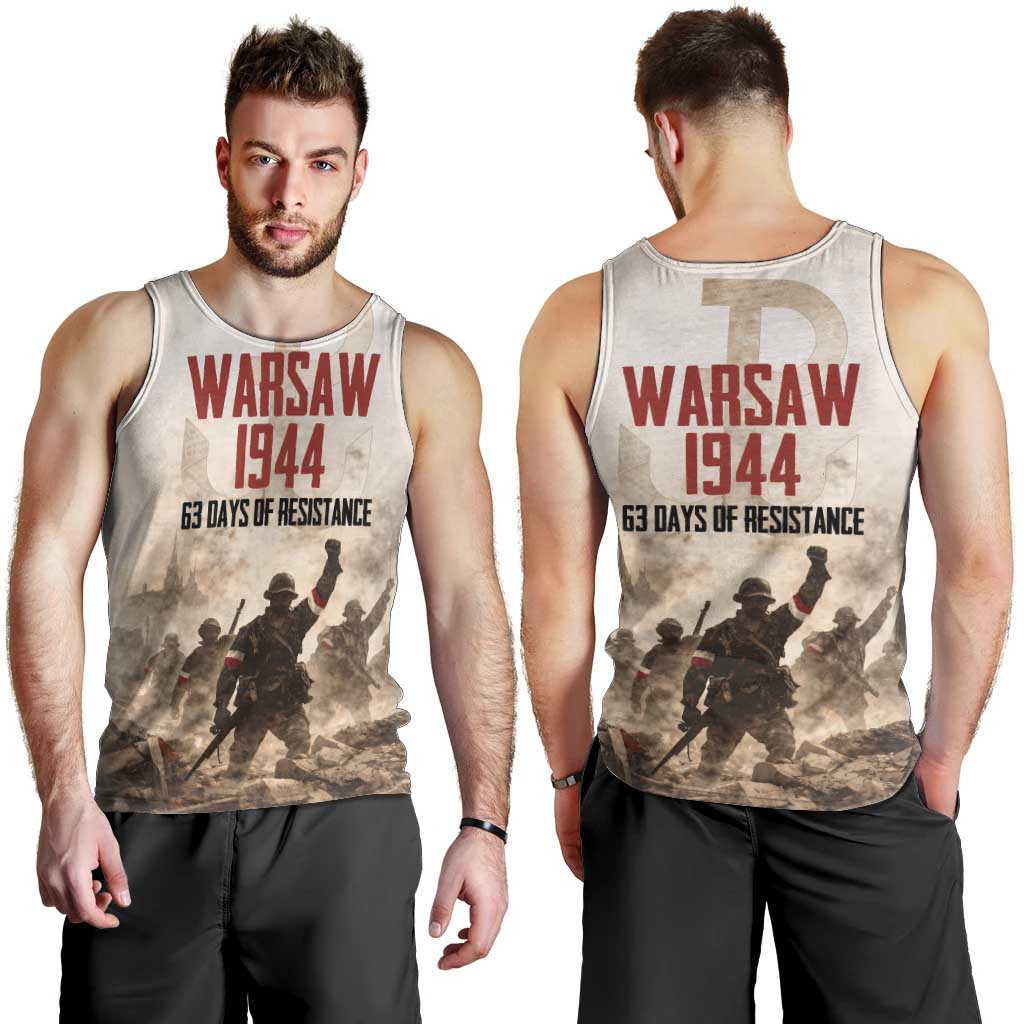 Polish Kotwica Warsaw Uprising 1944 Men Tank Top 63 Days of Resistance WWII