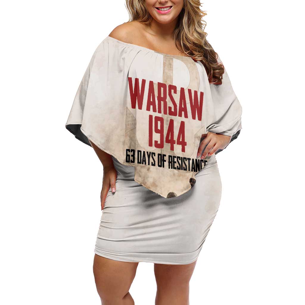 Polish Kotwica Warsaw Uprising 1944 Off Shoulder Short Dress 63 Days of Resistance WWII