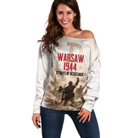 Polish Kotwica Warsaw Uprising 1944 Off Shoulder Sweater 63 Days of Resistance WWII
