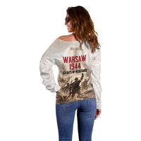 Polish Kotwica Warsaw Uprising 1944 Off Shoulder Sweater 63 Days of Resistance WWII