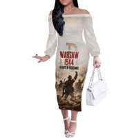 Polish Kotwica Warsaw Uprising 1944 Off The Shoulder Long Sleeve Dress 63 Days of Resistance WWII