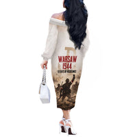 Polish Kotwica Warsaw Uprising 1944 Off The Shoulder Long Sleeve Dress 63 Days of Resistance WWII