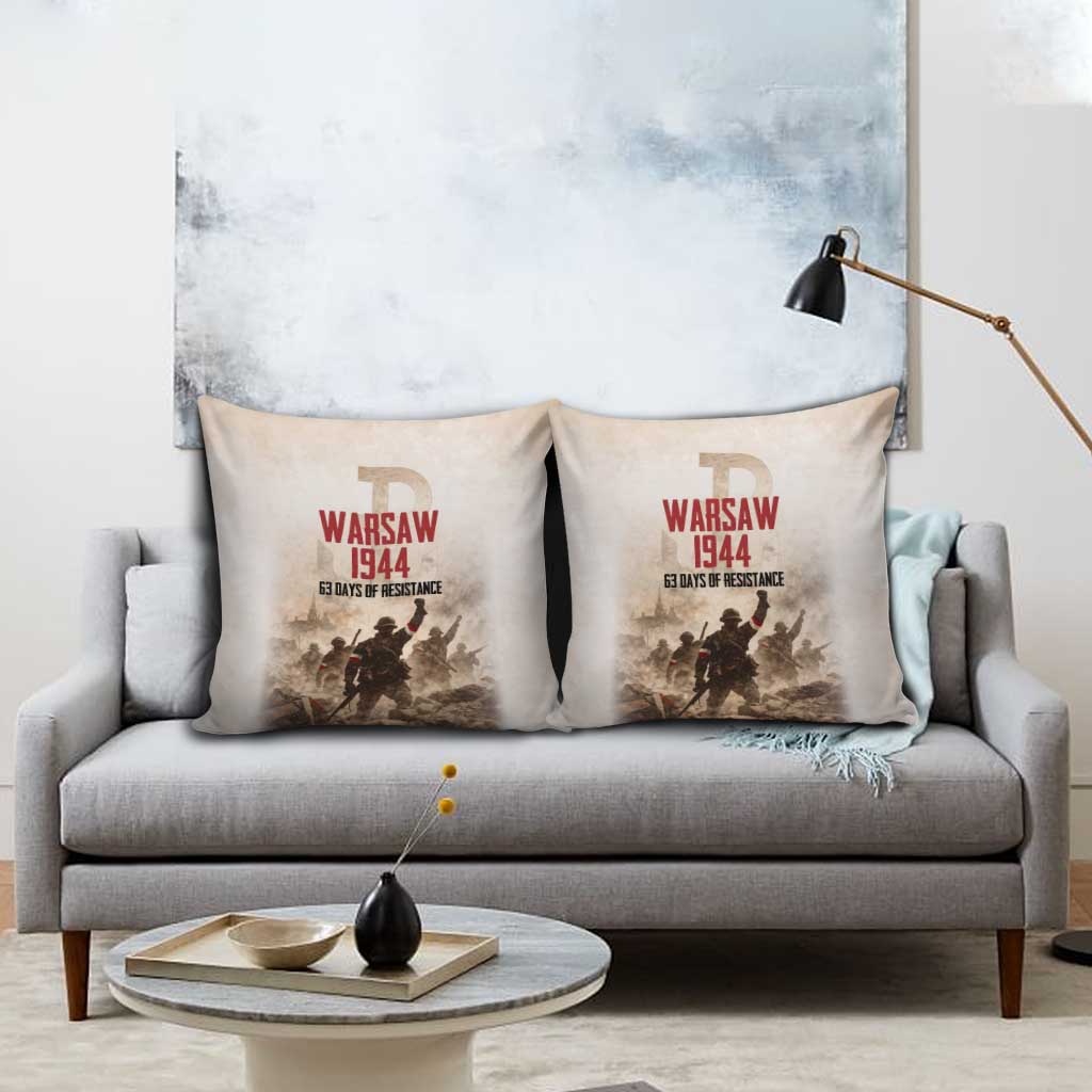 Polish Kotwica Warsaw Uprising 1944 Pillow Cover 63 Days of Resistance WWII