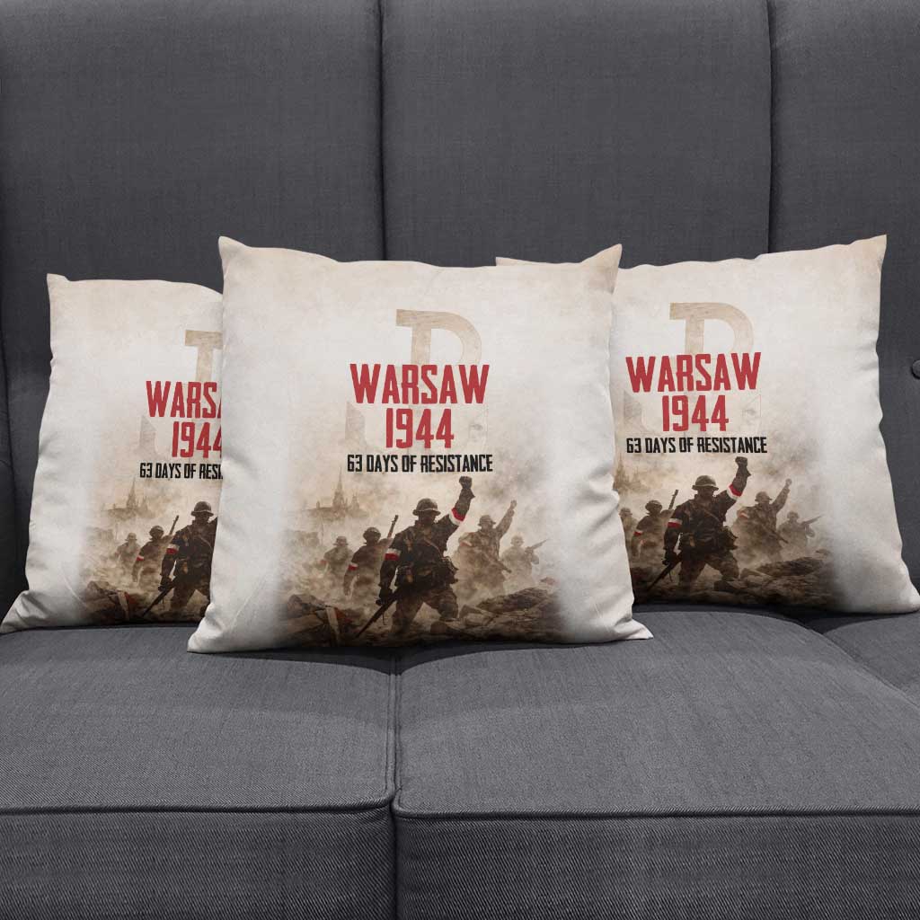 Polish Kotwica Warsaw Uprising 1944 Pillow Cover 63 Days of Resistance WWII