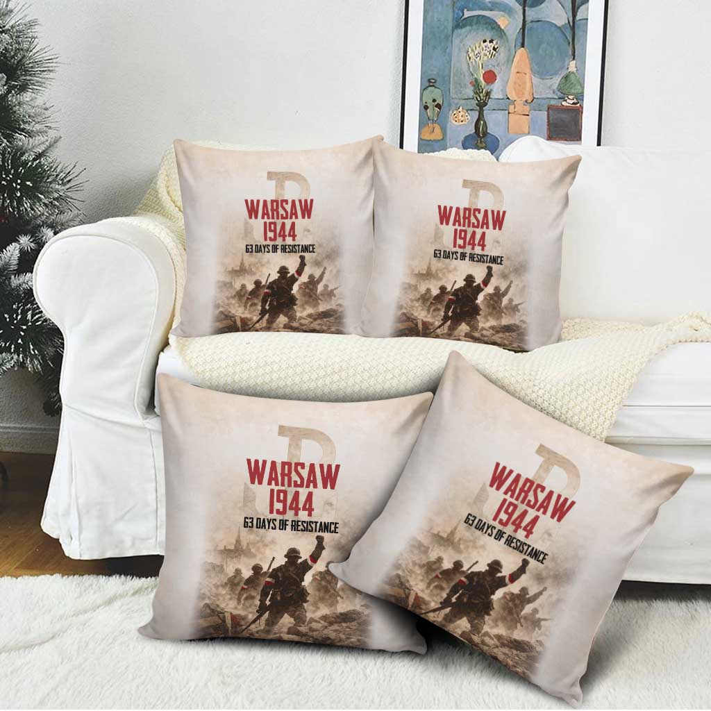 Polish Kotwica Warsaw Uprising 1944 Pillow Cover 63 Days of Resistance WWII