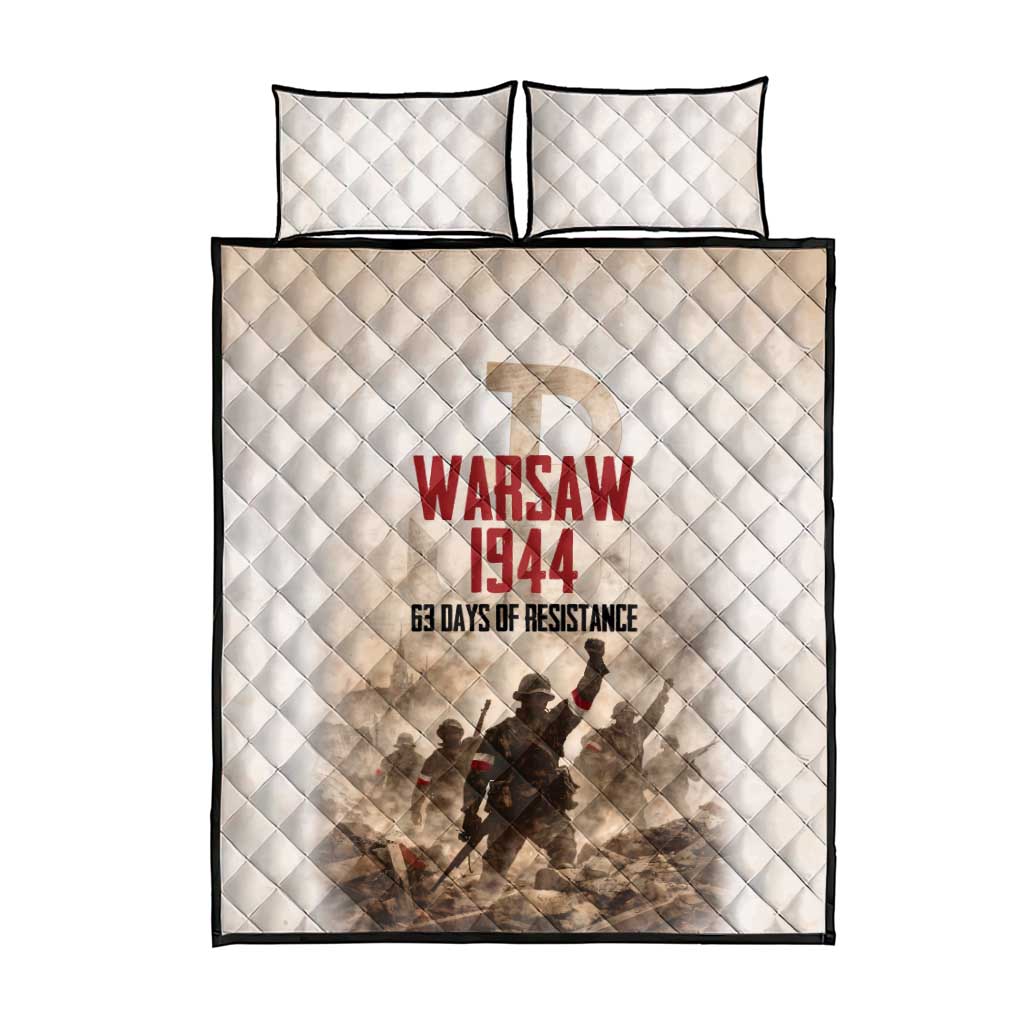Polish Kotwica Warsaw Uprising 1944 Quilt Bed Set 63 Days of Resistance WWII