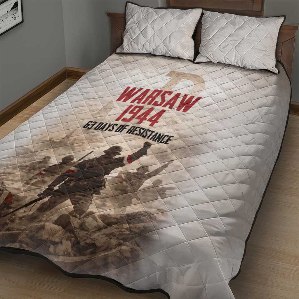 Polish Kotwica Warsaw Uprising 1944 Quilt Bed Set 63 Days of Resistance WWII