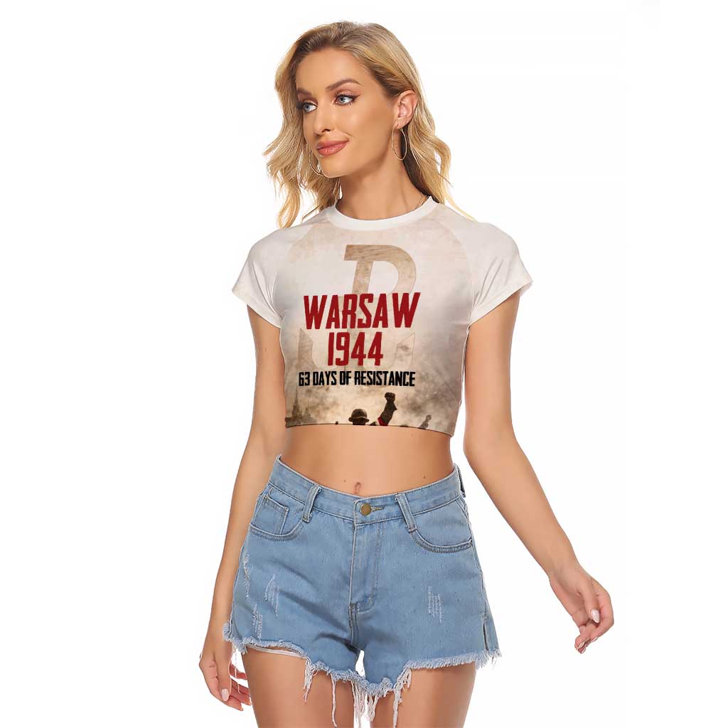 Polish Kotwica Warsaw Uprising 1944 Raglan Cropped T Shirt 63 Days of Resistance WWII