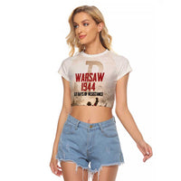 Polish Kotwica Warsaw Uprising 1944 Raglan Cropped T Shirt 63 Days of Resistance WWII