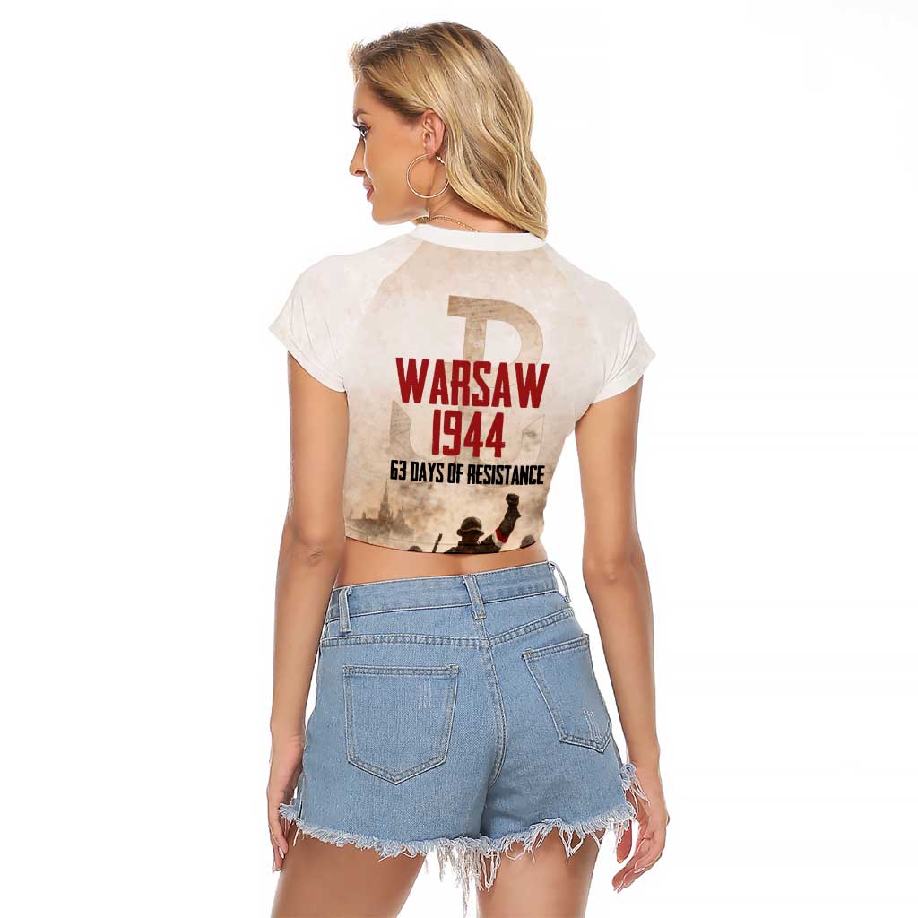Polish Kotwica Warsaw Uprising 1944 Raglan Cropped T Shirt 63 Days of Resistance WWII