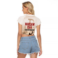 Polish Kotwica Warsaw Uprising 1944 Raglan Cropped T Shirt 63 Days of Resistance WWII