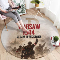 Polish Kotwica Warsaw Uprising 1944 Round Carpet 63 Days of Resistance WWII