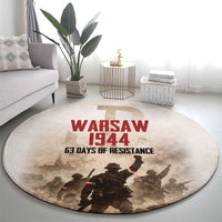 Polish Kotwica Warsaw Uprising 1944 Round Carpet 63 Days of Resistance WWII
