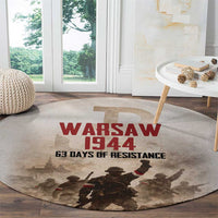 Polish Kotwica Warsaw Uprising 1944 Round Carpet 63 Days of Resistance WWII