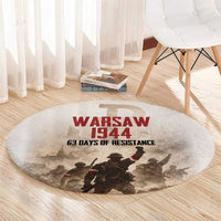 Polish Kotwica Warsaw Uprising 1944 Round Carpet 63 Days of Resistance WWII