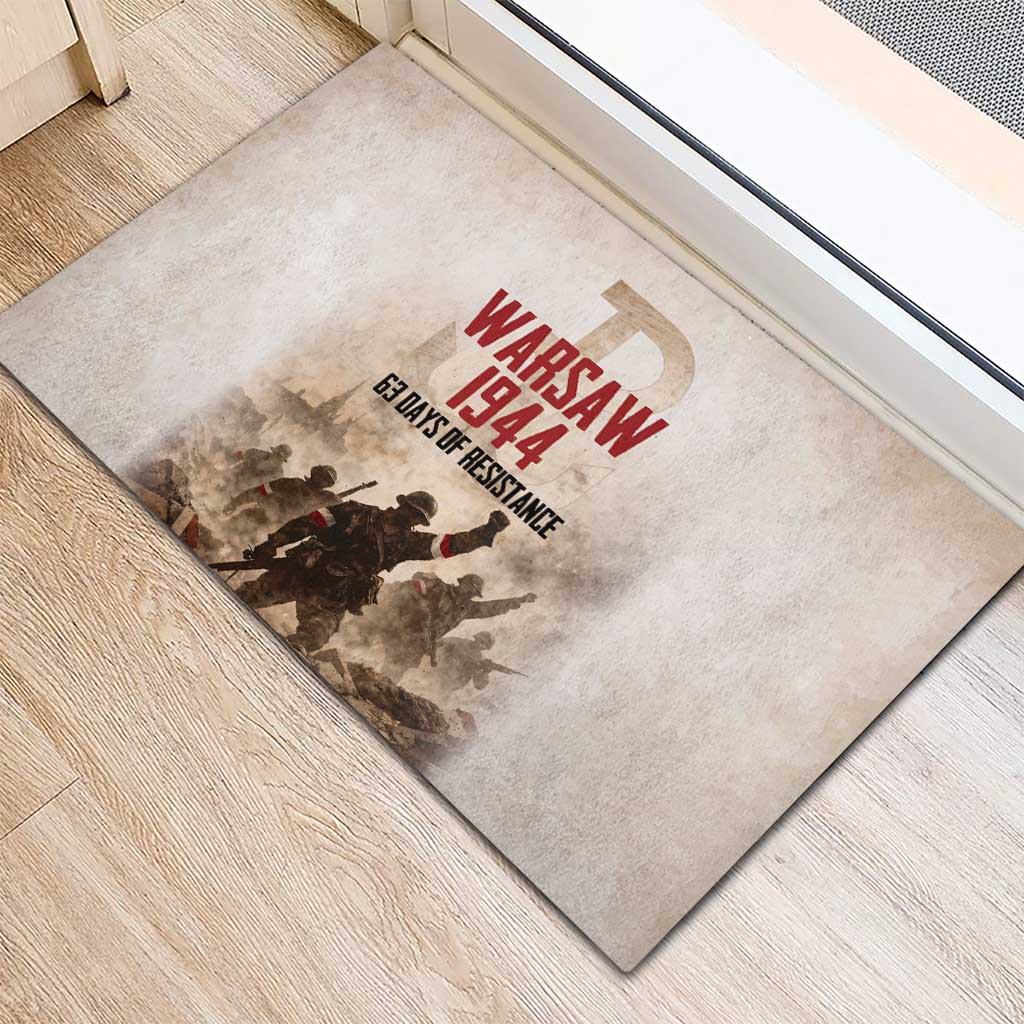 Polish Kotwica Warsaw Uprising 1944 Rubber Doormat 63 Days of Resistance WWII