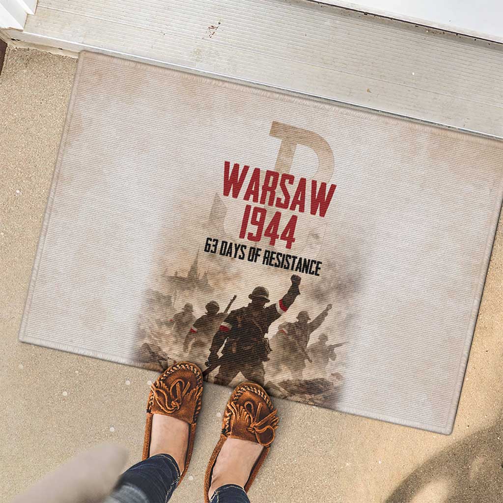 Polish Kotwica Warsaw Uprising 1944 Rubber Doormat 63 Days of Resistance WWII