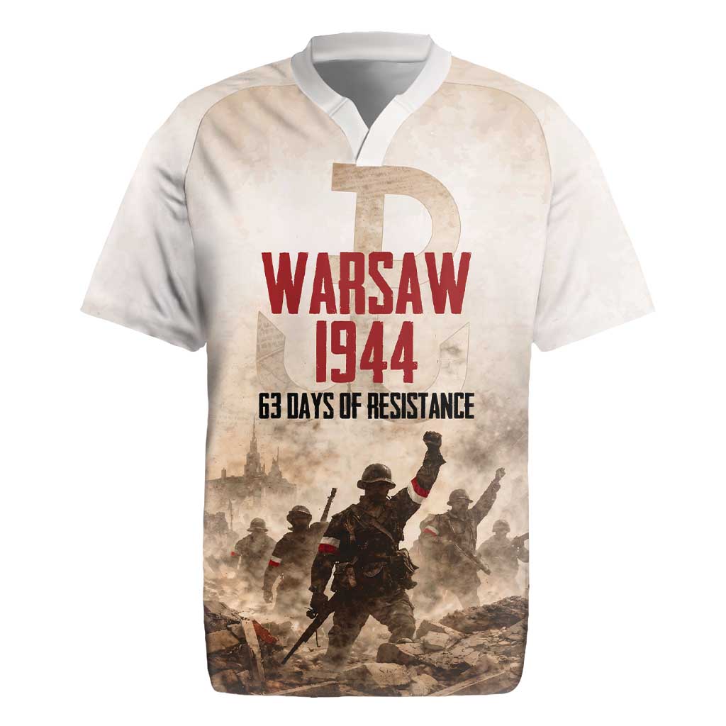 Polish Kotwica Warsaw Uprising 1944 Rugby Jersey 63 Days of Resistance WWII