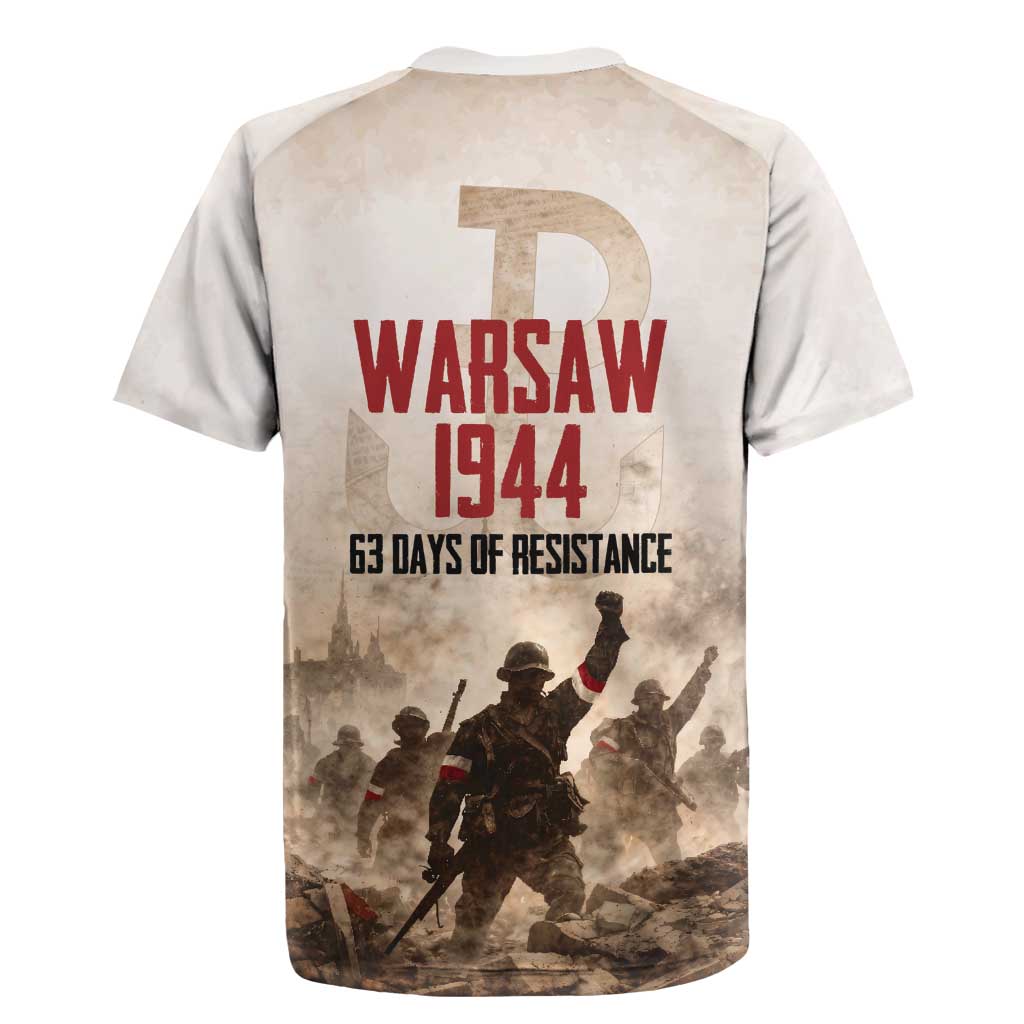 Polish Kotwica Warsaw Uprising 1944 Rugby Jersey 63 Days of Resistance WWII