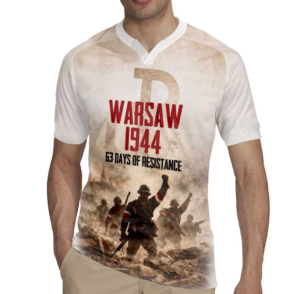 Polish Kotwica Warsaw Uprising 1944 Rugby Jersey 63 Days of Resistance WWII