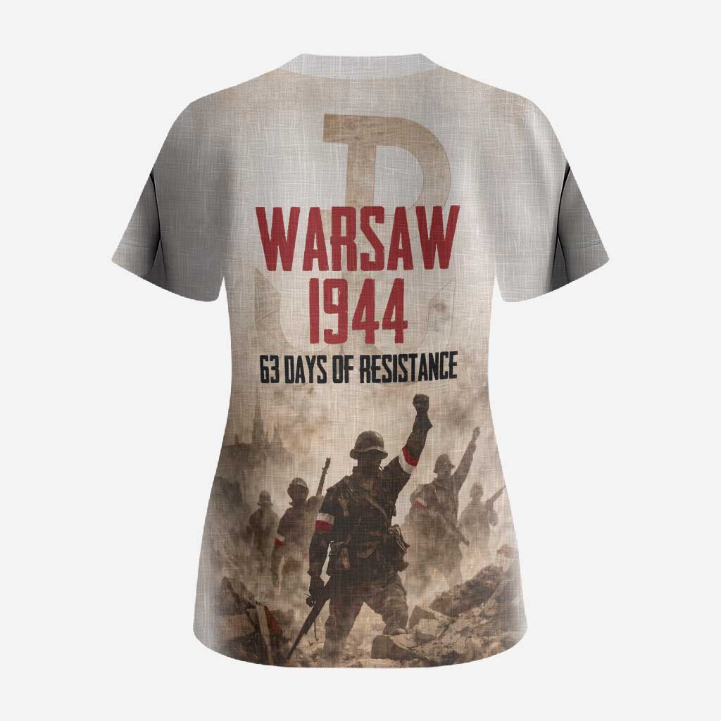 Polish Kotwica Warsaw Uprising 1944 Scrub Top 63 Days of Resistance WWII
