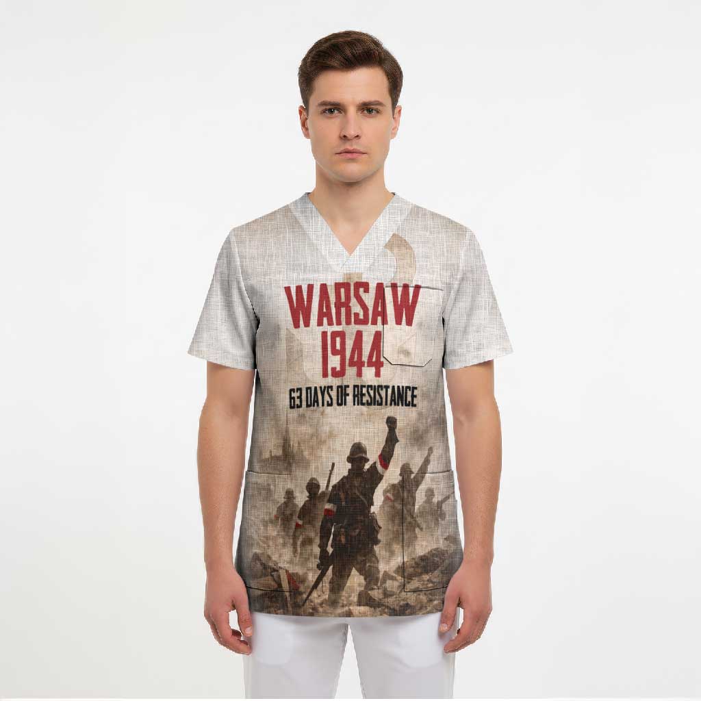 Polish Kotwica Warsaw Uprising 1944 Scrub Top 63 Days of Resistance WWII