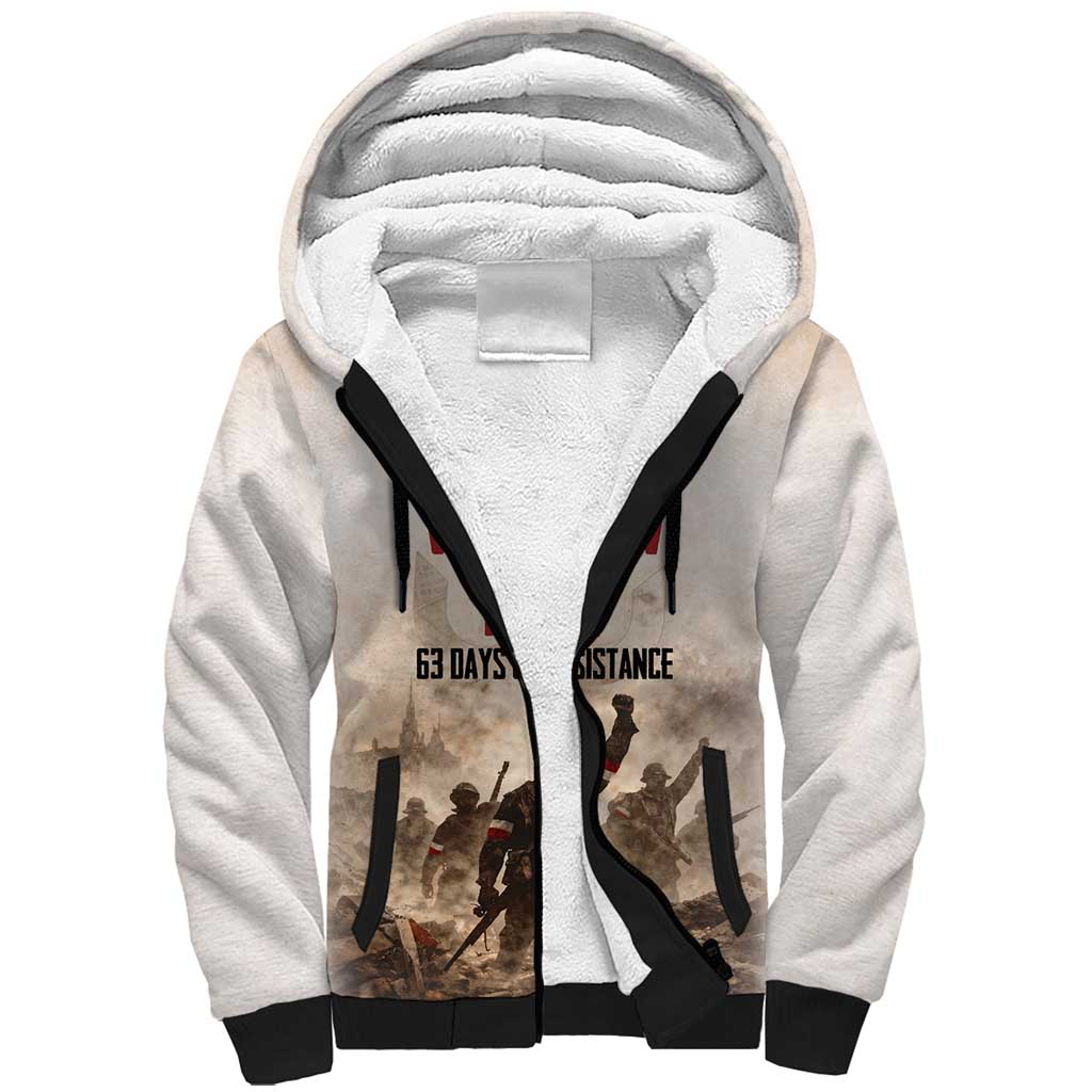 Polish Kotwica Warsaw Uprising 1944 Sherpa Hoodie 63 Days of Resistance WWII
