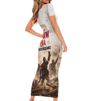 Polish Kotwica Warsaw Uprising 1944 Short Sleeve Bodycon Dress 63 Days of Resistance WWII