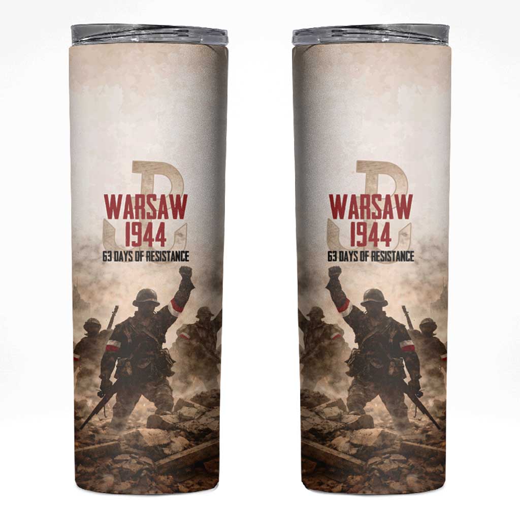 Polish Kotwica Warsaw Uprising 1944 Skinny Tumbler 63 Days of Resistance WWII