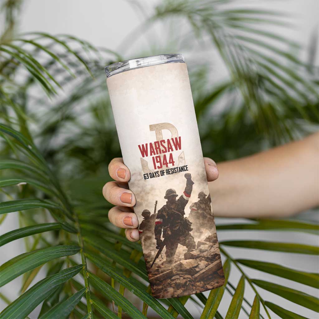 Polish Kotwica Warsaw Uprising 1944 Skinny Tumbler 63 Days of Resistance WWII