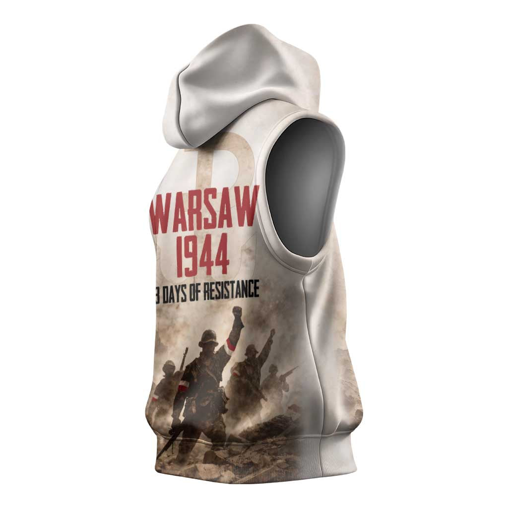Polish Kotwica Warsaw Uprising 1944 Sleeveless Hoodie 63 Days of Resistance WWII
