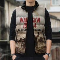 Polish Kotwica Warsaw Uprising 1944 Sleeveless Puffer Jacket 63 Days of Resistance WWII