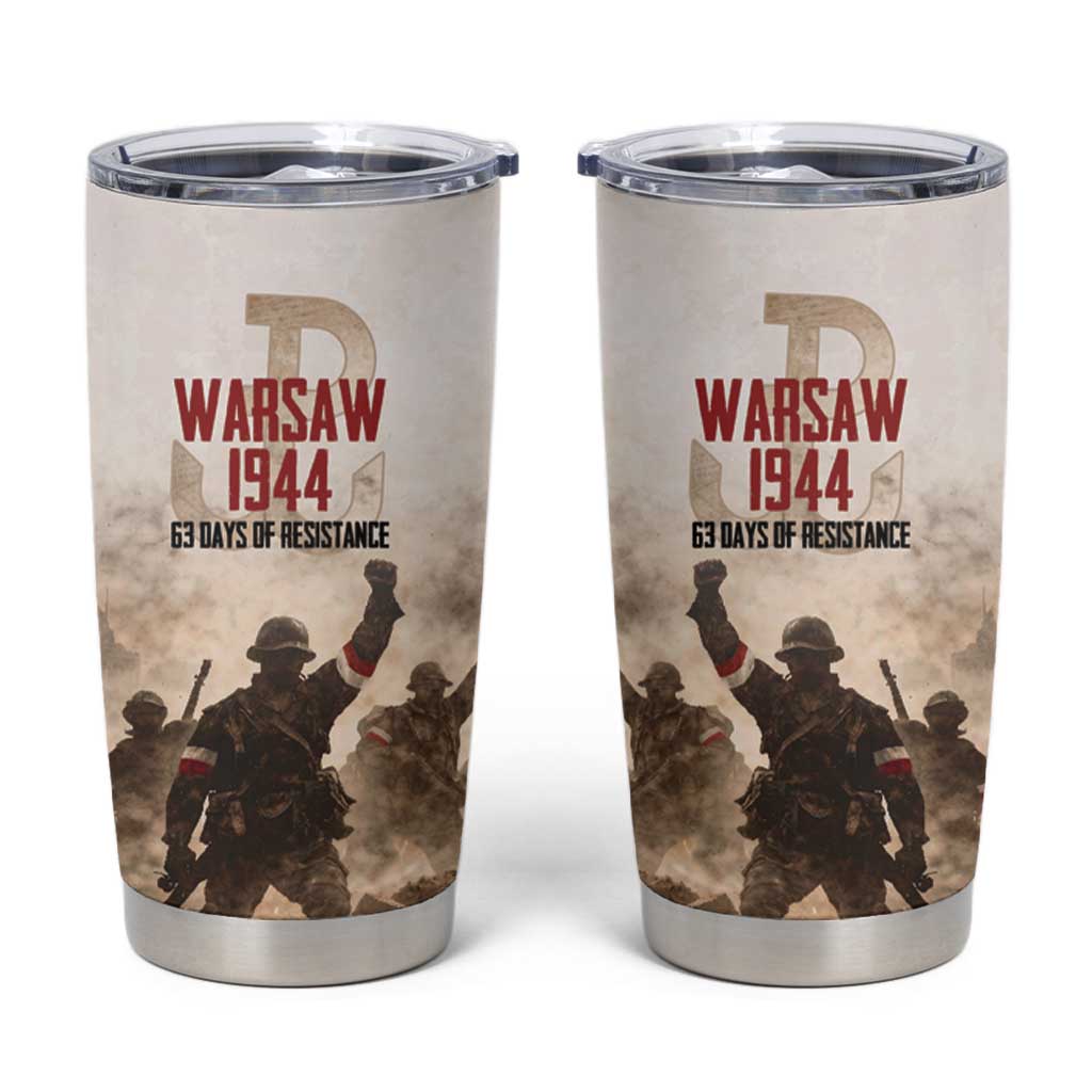 Polish Kotwica Warsaw Uprising 1944 Tumbler Cup 63 Days of Resistance WWII