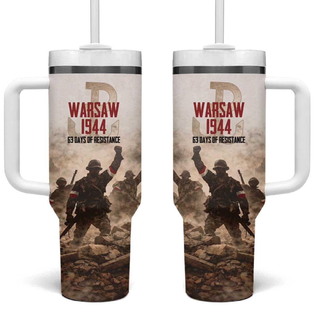 Polish Kotwica Warsaw Uprising 1944 Tumbler With Handle 63 Days of Resistance WWII
