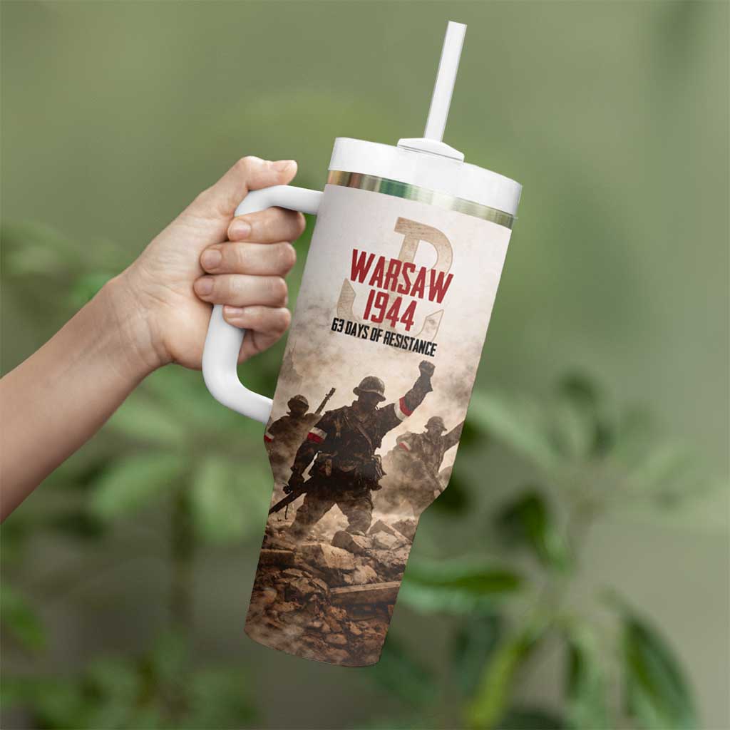 Polish Kotwica Warsaw Uprising 1944 Tumbler With Handle 63 Days of Resistance WWII