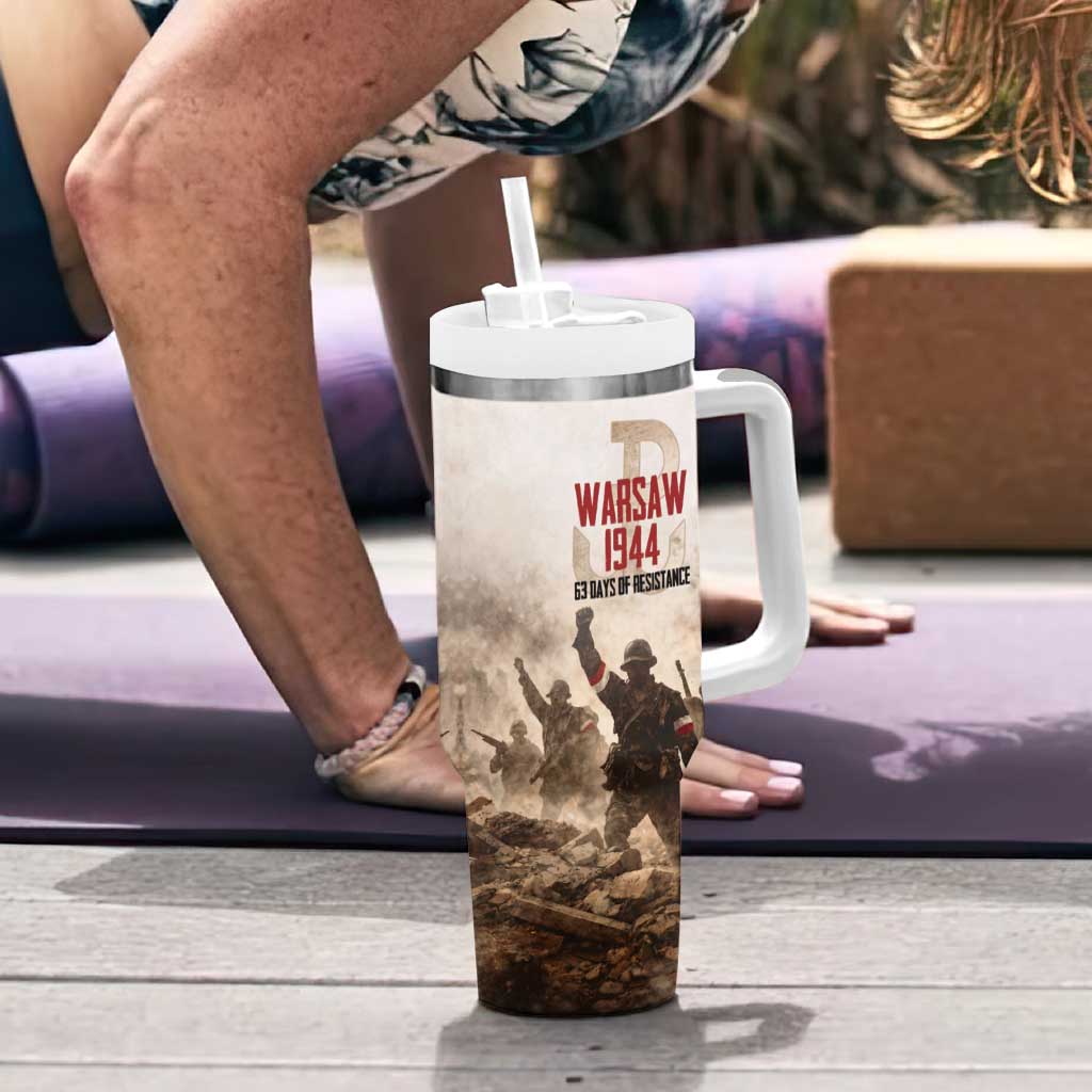 Polish Kotwica Warsaw Uprising 1944 Tumbler With Handle 63 Days of Resistance WWII