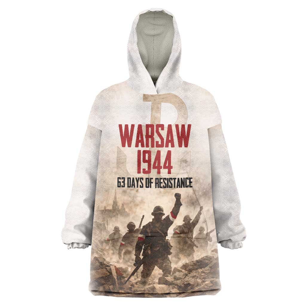 Polish Kotwica Warsaw Uprising 1944 Wearable Blanket Hoodie 63 Days of Resistance WWII