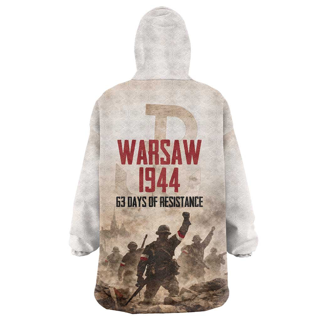 Polish Kotwica Warsaw Uprising 1944 Wearable Blanket Hoodie 63 Days of Resistance WWII
