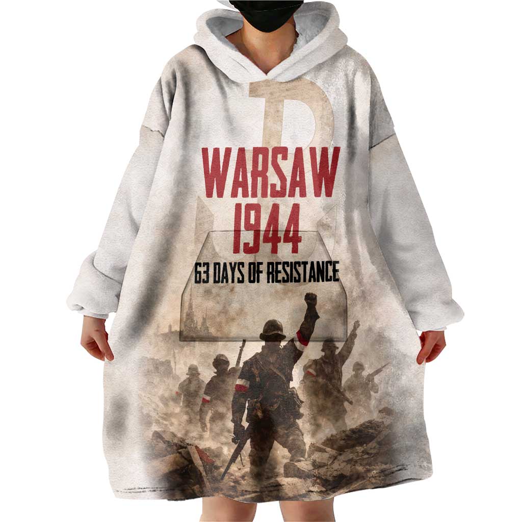 Polish Kotwica Warsaw Uprising 1944 Wearable Blanket Hoodie 63 Days of Resistance WWII
