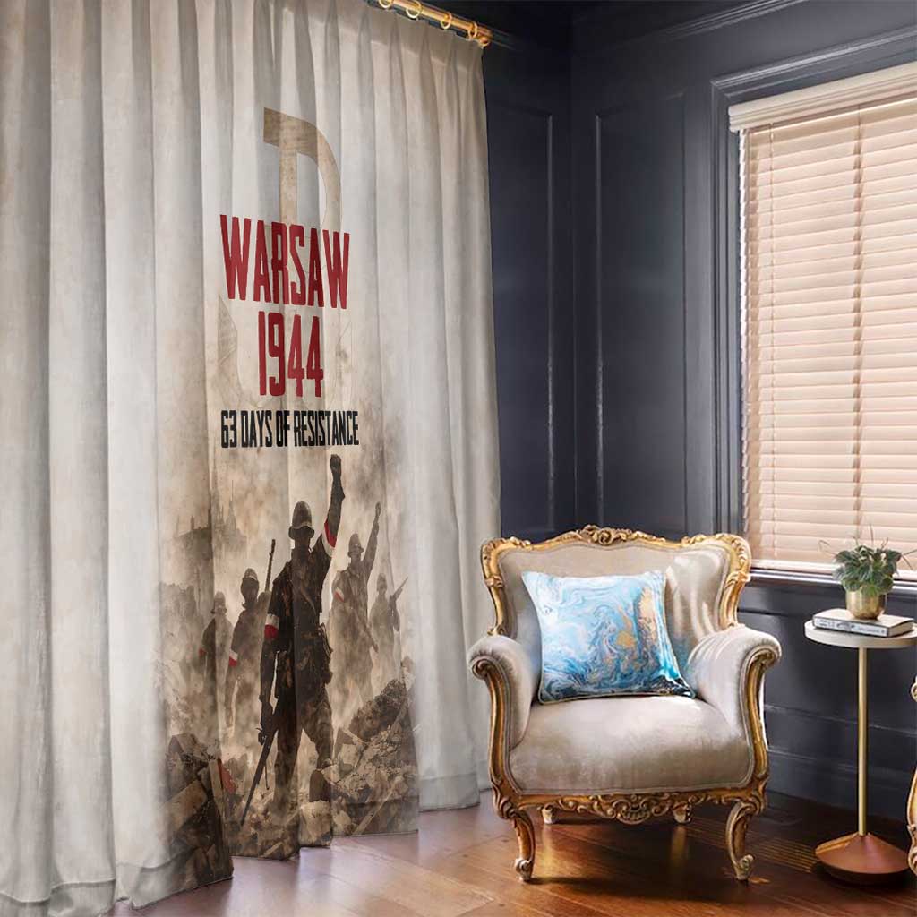 Polish Kotwica Warsaw Uprising 1944 Window Curtain 63 Days of Resistance WWII