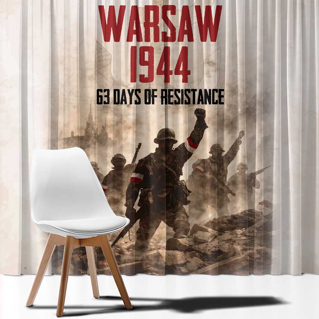 Polish Kotwica Warsaw Uprising 1944 Window Curtain 63 Days of Resistance WWII