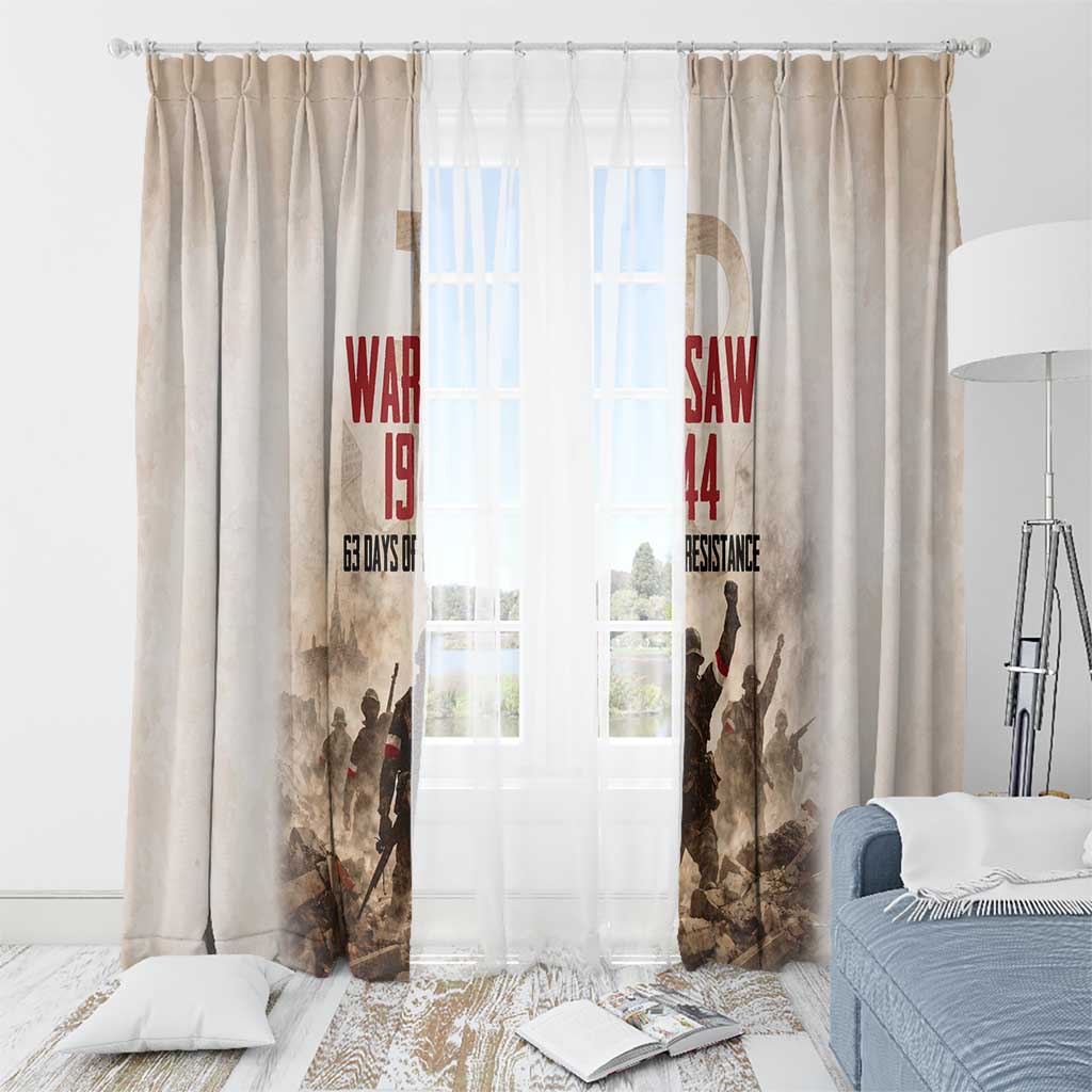 Polish Kotwica Warsaw Uprising 1944 Window Curtain 63 Days of Resistance WWII