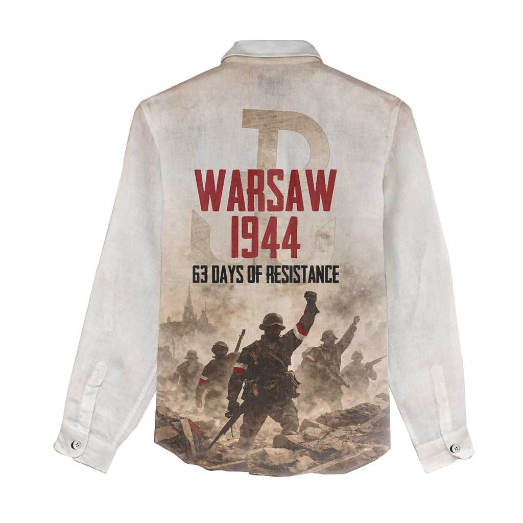 Polish Kotwica Warsaw Uprising 1944 Women Casual Shirt 63 Days of Resistance WWII