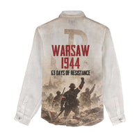Polish Kotwica Warsaw Uprising 1944 Women Casual Shirt 63 Days of Resistance WWII