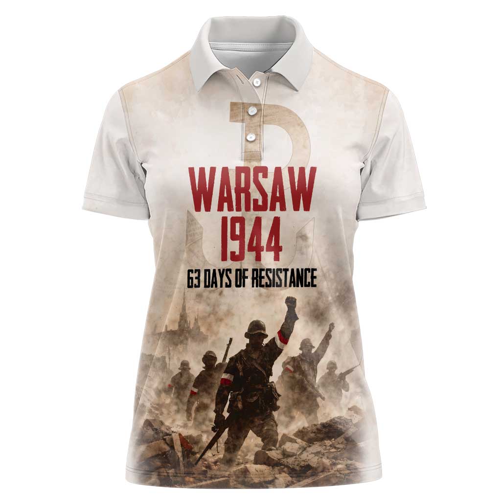 Polish Kotwica Warsaw Uprising 1944 Women Polo Shirt 63 Days of Resistance WWII