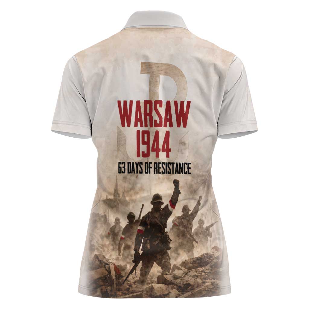 Polish Kotwica Warsaw Uprising 1944 Women Polo Shirt 63 Days of Resistance WWII